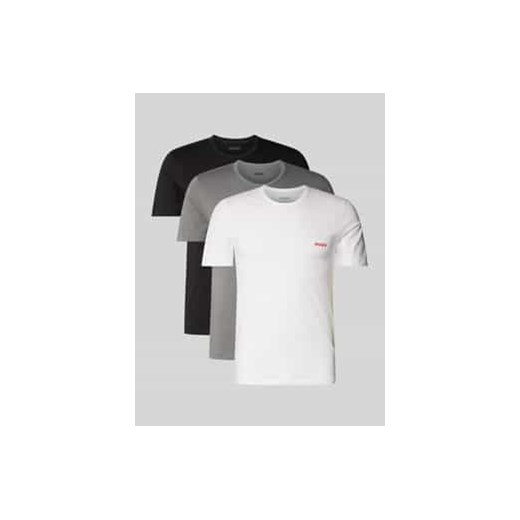 T-shirt o kroju regular fit z wiskozy z nadrukiem z logo w zestawie 3 szt. ze sklepu Peek&Cloppenburg  w kategorii Podkoszulki męskie - zdjęcie 177820633