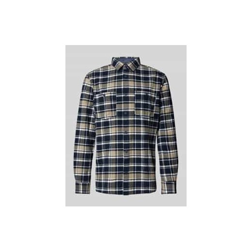 Koszula flanelowa o kroju regular fit z czystej bawełny ze wzorem w kratkę ze sklepu Peek&Cloppenburg  w kategorii Koszule męskie - zdjęcie 177820943