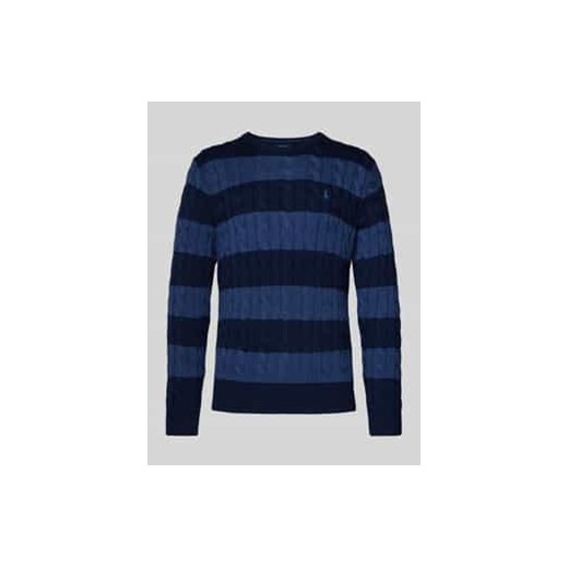 Sweter z dzianiny z wyhaftowanym logo ze sklepu Peek&Cloppenburg  w kategorii Swetry męskie - zdjęcie 177822221