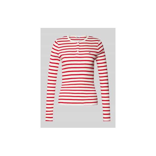 Bluzka z długim rękawem o kroju slim fit z wyhaftowanym logo ze sklepu Peek&Cloppenburg  w kategorii Bluzki damskie - zdjęcie 177822522