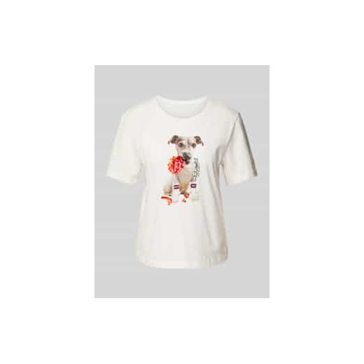 T-shirt z obszyciem cekinami i ozdobnymi kamieniami ze sklepu Peek&Cloppenburg  w kategorii Bluzki damskie - zdjęcie 177822994