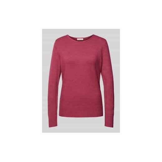 Sweter z dzianiny z prążkowanymi wykończeniami ze sklepu Peek&Cloppenburg  w kategorii Swetry damskie - zdjęcie 177823280