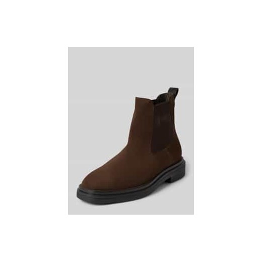 Buty chelsea ze skóry z wyhaftowanym logo model ‘Boggar’ ze sklepu Peek&Cloppenburg  w kategorii Buty zimowe męskie - zdjęcie 177823640