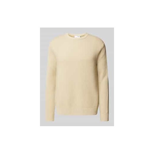 Sweter z dzianiny z prążkowanymi wykończeniami model ‘HENNY’ ze sklepu Peek&Cloppenburg  w kategorii Swetry męskie - zdjęcie 177823760