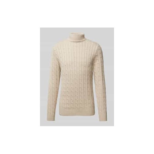 Sweter z dzianiny ze ściegiem warkoczowym model ‘RYAN’ ze sklepu Peek&Cloppenburg  w kategorii Swetry męskie - zdjęcie 177824111