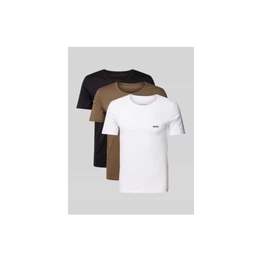 T-shirt z nadrukiem z logo w zestawie 3 szt. ze sklepu Peek&Cloppenburg  w kategorii Podkoszulki męskie - zdjęcie 177824521