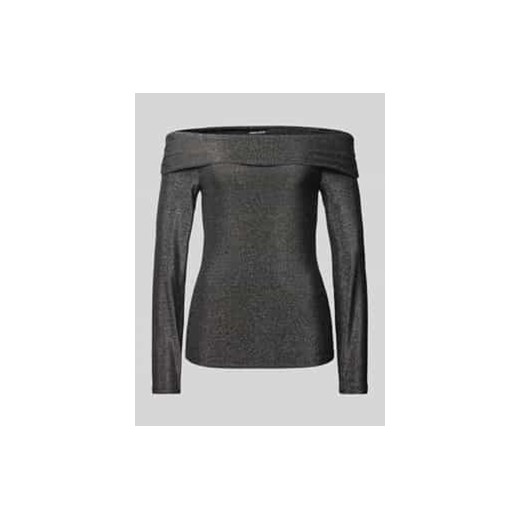 Bluzka o kroju slim fit z długim rękawem,odkrytymi ramionami i efektem błyszczącym model ‘SANDRA’ ze sklepu Peek&Cloppenburg  w kategorii Bluzki damskie - zdjęcie 177824871