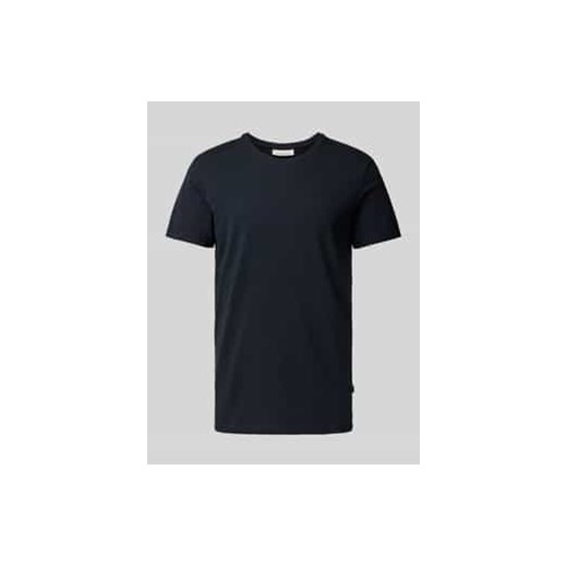 T-shirt z prążkowanym okrągłym dekoltem ze sklepu Peek&Cloppenburg  w kategorii T-shirty męskie - zdjęcie 177824964