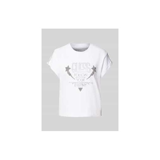 T-shirt z detalem z logo ze sklepu Peek&Cloppenburg  w kategorii Bluzki damskie - zdjęcie 177825091