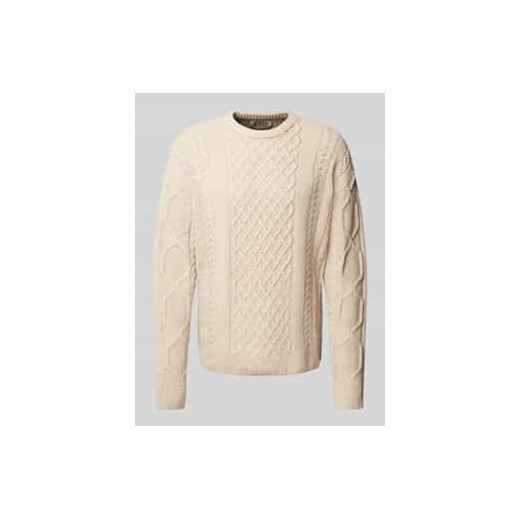 Sweter z dzianiny z okrągłym dekoltem ze sklepu Peek&Cloppenburg  w kategorii Swetry męskie - zdjęcie 177825421