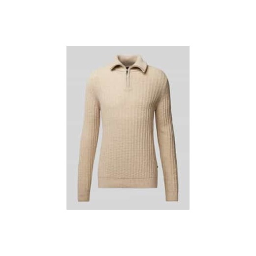 Sweter z dzianiny z kołnierzem ze sklepu Peek&Cloppenburg  w kategorii Swetry męskie - zdjęcie 177825772