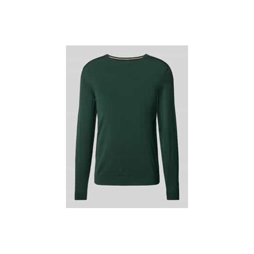 Sweter z żywej wełny z detalem z logo model ‘Leno’ ze sklepu Peek&Cloppenburg  w kategorii Swetry męskie - zdjęcie 177826233