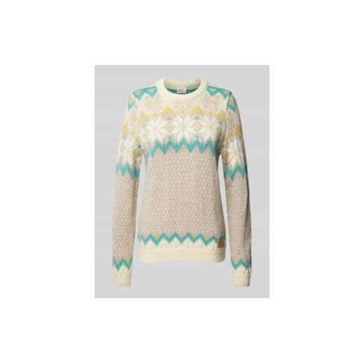 Sweter z norweskim wzorem i okrągłym dekoltem model ‘VILJA’ ze sklepu Peek&Cloppenburg  w kategorii Swetry damskie - zdjęcie 177826263