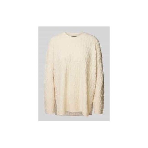 Sweter z dzianiny o kroju comfort fit z fakturowaną dzianiną model ‘ELYA’ ze sklepu Peek&Cloppenburg  w kategorii Swetry damskie - zdjęcie 177826483