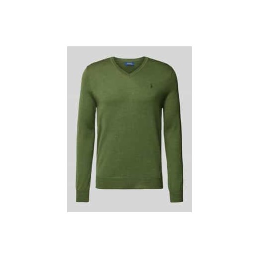 Sweter wełniany z wyhaftowanym logo ze sklepu Peek&Cloppenburg  w kategorii Swetry męskie - zdjęcie 177826764