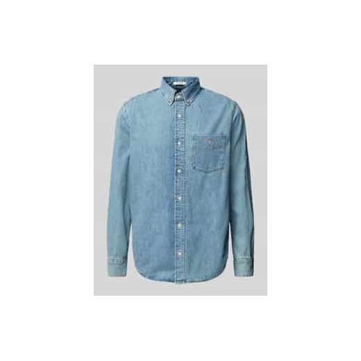 Koszula jeansowa o kroju regular fit z kołnierzykiem typu button down ze sklepu Peek&Cloppenburg  w kategorii Koszule męskie - zdjęcie 177827242