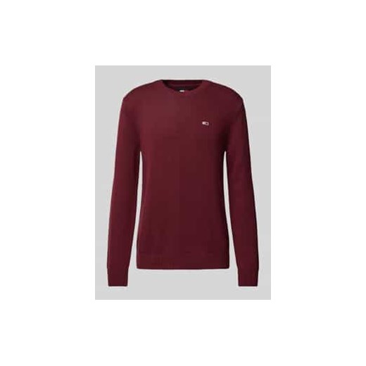 Sweter z dzianiny o kroju slim fit z naszywką z logo ze sklepu Peek&Cloppenburg  w kategorii Swetry męskie - zdjęcie 177828331