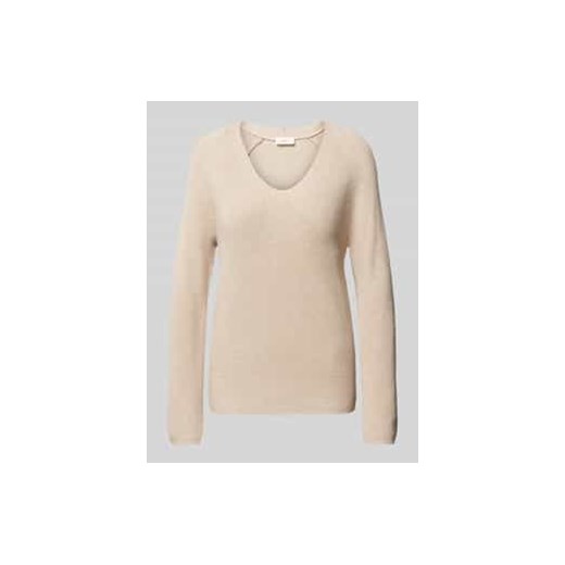 Sweter z dzianiny o kroju regular fit z dekoltem w serek i raglanowymi rękawami ze sklepu Peek&Cloppenburg  w kategorii Swetry damskie - zdjęcie 177828524