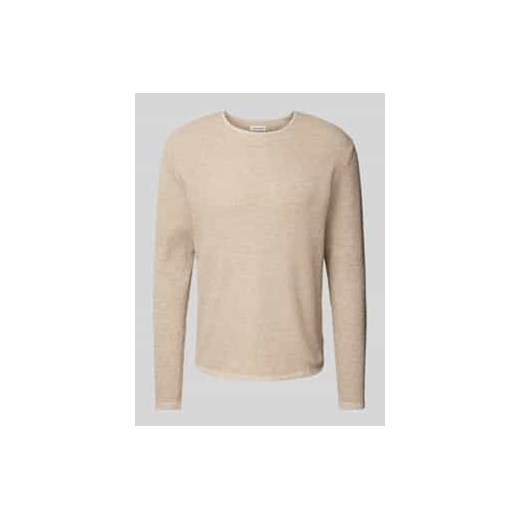 Sweter z dzianiny z prążkowanymi wykończeniami model ‘GEORGE’ ze sklepu Peek&Cloppenburg  w kategorii Swetry męskie - zdjęcie 177828621