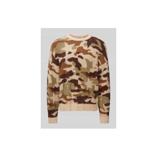 Sweter z dzianiny z prążkowanymi wykończeniami ze sklepu Peek&Cloppenburg  w kategorii Swetry męskie - zdjęcie 177828643