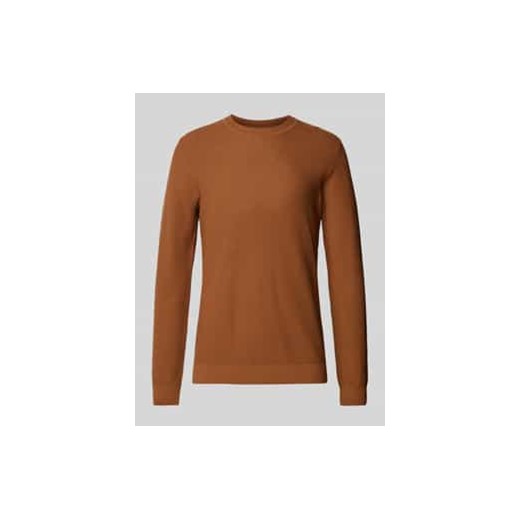 Sweter z dzianiny z prążkowanymi wykończeniami model ‘LUCAS’ ze sklepu Peek&Cloppenburg  w kategorii Swetry męskie - zdjęcie 177828680
