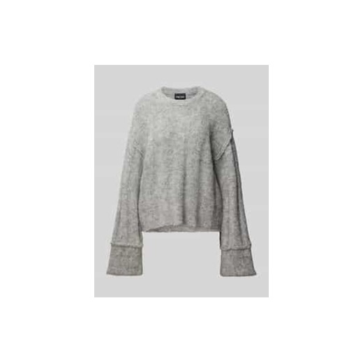 Sweter o luźnym kroju z dzianiny z dodatkiem wełny z detalami na brzegach model ‘RUBBLE’ ze sklepu Peek&Cloppenburg  w kategorii Swetry damskie - zdjęcie 177829764