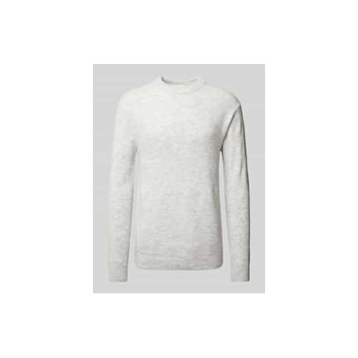 Sweter z dzianiny o kroju regular fit z wełną i wyhaftowanym logo na rękawie ze sklepu Peek&Cloppenburg  w kategorii Swetry męskie - zdjęcie 177829954