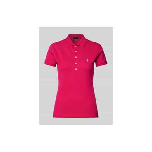 Koszulka polo z czystej bawełny z wyhaftowanym logo model ‘JULIE’ ze sklepu Peek&Cloppenburg  w kategorii Bluzki damskie - zdjęcie 177829994