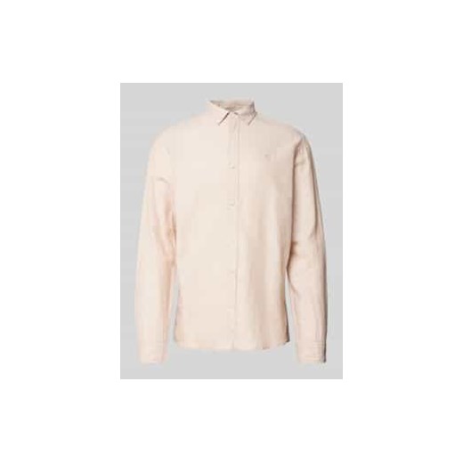 Koszula lniana o kroju slim fit z kołnierzykiem typu button down ze sklepu Peek&Cloppenburg  w kategorii Koszule męskie - zdjęcie 177830112