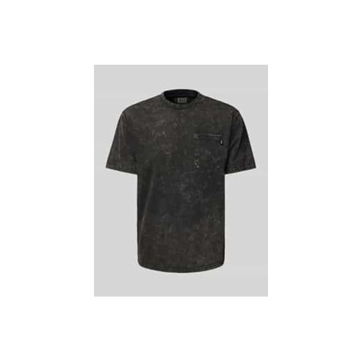 T-shirt z prążkowanym okrągłym dekoltem ze sklepu Peek&Cloppenburg  w kategorii T-shirty męskie - zdjęcie 177830314