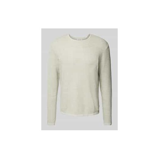 Sweter z dzianiny z prążkowanymi wykończeniami model ‘GEORGE’ ze sklepu Peek&Cloppenburg  w kategorii Swetry męskie - zdjęcie 177830503