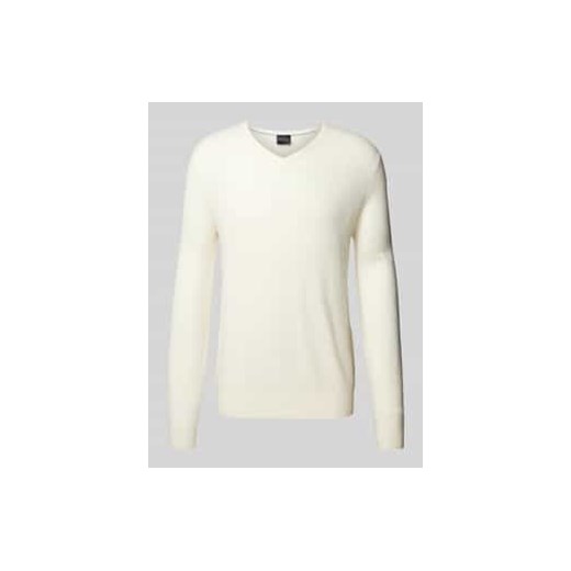 Sweter z dzianiny z prążkowanymi wykończeniami ze sklepu Peek&Cloppenburg  w kategorii Swetry męskie - zdjęcie 177830614