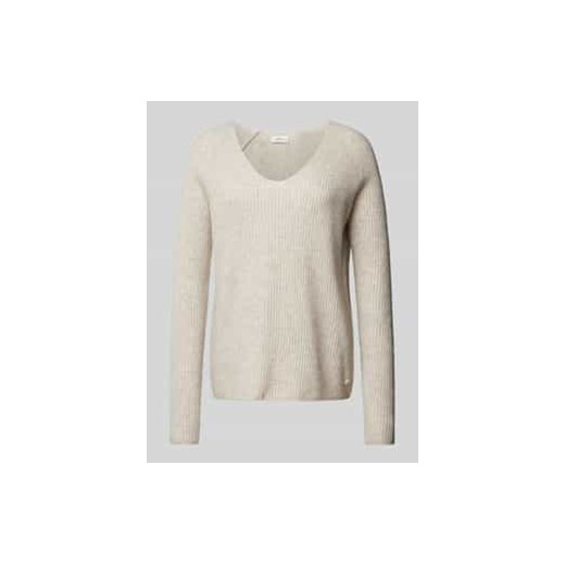 Sweter z dzianiny z dekoltem w serek ze sklepu Peek&Cloppenburg  w kategorii Swetry damskie - zdjęcie 177830863