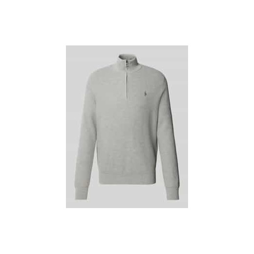 Sweter z dzianiny z wyhaftowanym logo ze sklepu Peek&Cloppenburg  w kategorii Swetry męskie - zdjęcie 177830902