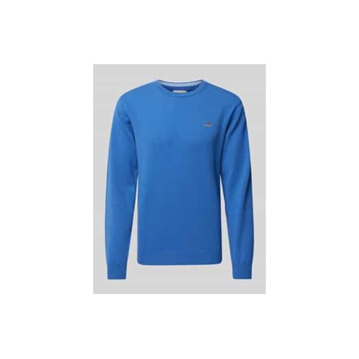 Sweter z dzianiny z wełny z okrągłym dekoltem ze sklepu Peek&Cloppenburg  w kategorii Swetry męskie - zdjęcie 177831024