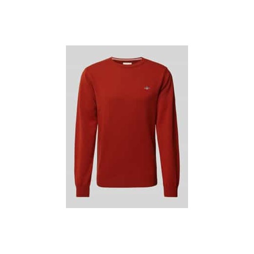 Sweter z dzianiny z wełny z okrągłym dekoltem ze sklepu Peek&Cloppenburg  w kategorii Swetry męskie - zdjęcie 177831090