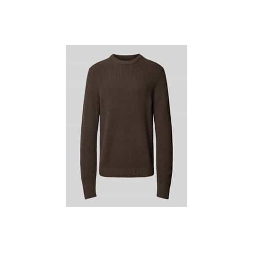 Sweter z dzianiny z okrągłym dekoltem ze sklepu Peek&Cloppenburg  w kategorii Swetry męskie - zdjęcie 177831831