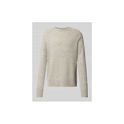 Sweter z dzianiny z wełny ze szwami działowymi model ‘LUXURY’ ze sklepu Peek&Cloppenburg  w kategorii Swetry męskie - zdjęcie 177831941