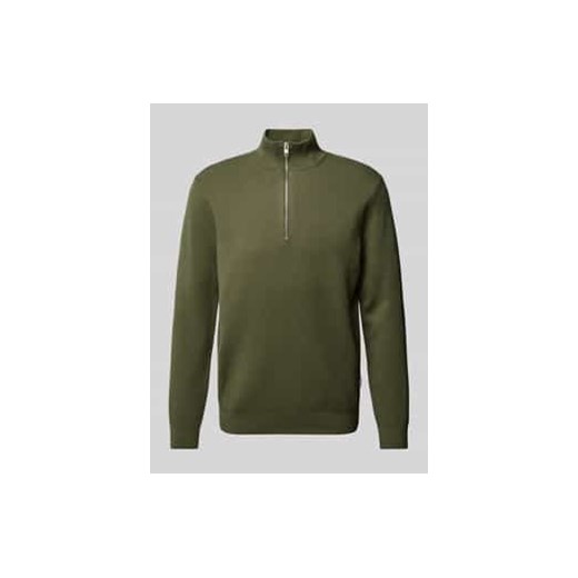 Sweter z dzianiny z prążkowaną stójką ze sklepu Peek&Cloppenburg  w kategorii Swetry męskie - zdjęcie 177832281