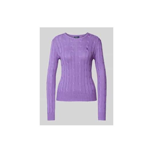 Sweter z dzianiny z wyhaftowanym logo model ‘JULIANNA’ ze sklepu Peek&Cloppenburg  w kategorii Swetry damskie - zdjęcie 177832594