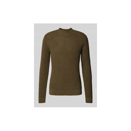 Sweter z dzianiny z prążkowanymi wykończeniami model ‘VIGGO’ ze sklepu Peek&Cloppenburg  w kategorii Swetry męskie - zdjęcie 177832672