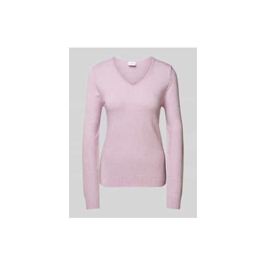 Sweter z dzianiny z dekoltem w serek model ‘RIL’ ze sklepu Peek&Cloppenburg  w kategorii Swetry damskie - zdjęcie 177833331