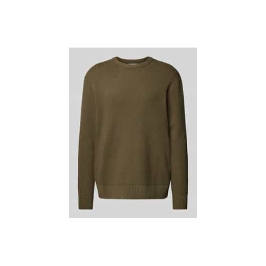 Sweter z dzianiny z prążkowanymi wykończeniami model ‘HENNY’ ze sklepu Peek&Cloppenburg  w kategorii Swetry męskie - zdjęcie 177833380