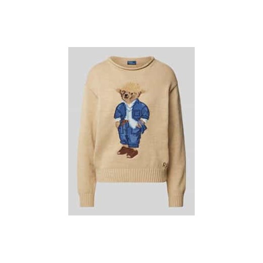 Sweter z dzianiny z nadrukiem z logo ze sklepu Peek&Cloppenburg  w kategorii Swetry damskie - zdjęcie 177833394