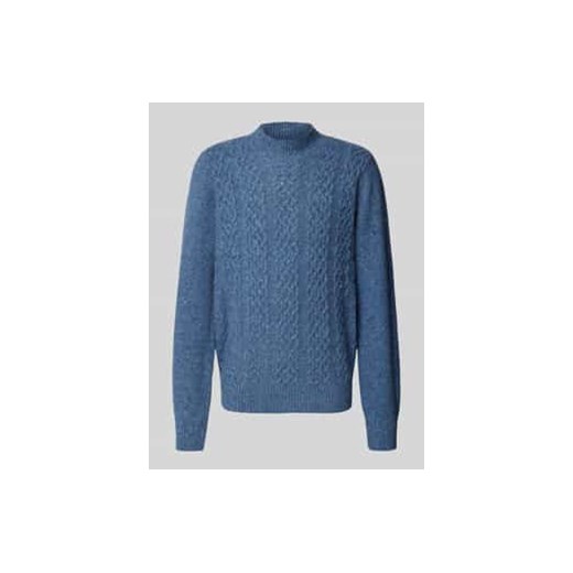 Sweter wełniany ze ściegiem warkoczowym i dodatkiem wełny z alpaki ze sklepu Peek&Cloppenburg  w kategorii Swetry męskie - zdjęcie 177833483