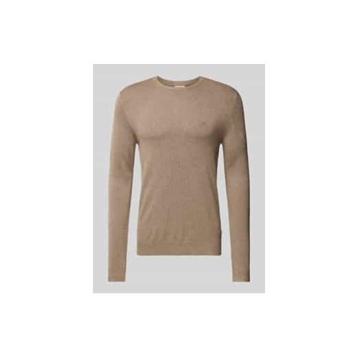 Sweter z dzianiny z prążkowanymi wykończeniami ze sklepu Peek&Cloppenburg  w kategorii Swetry męskie - zdjęcie 177833710