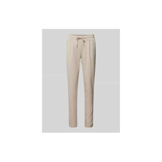 Spodnie o kroju slim fit z zakładkami w pasie i elastycznym pasem model ‘KATE’ ze sklepu Peek&Cloppenburg  w kategorii Spodnie damskie - zdjęcie 177833791