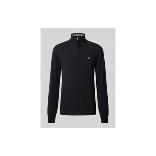 Sweter z dzianiny z wyhaftowanym logo model ‘SUPERFINE’ ze sklepu Peek&Cloppenburg  w kategorii Swetry męskie - zdjęcie 177834192