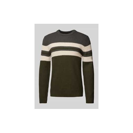 Sweter z dzianiny z okrągłym dekoltem model ‘SANDER’ ze sklepu Peek&Cloppenburg  w kategorii Swetry męskie - zdjęcie 177834391
