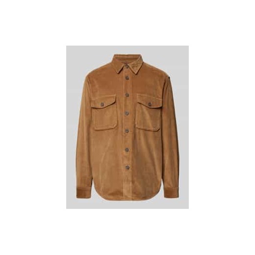 Kurtka koszulowa o kroju regular fit z listwą guzikową model ‘CORDUROY’ ze sklepu Peek&Cloppenburg  w kategorii Kurtki męskie - zdjęcie 177834554